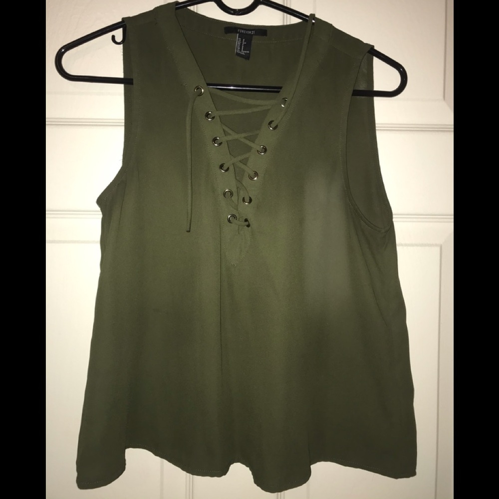 Army green tank top